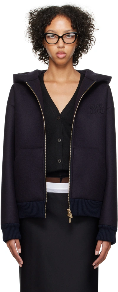 Miu Miu Hoodie In Navy