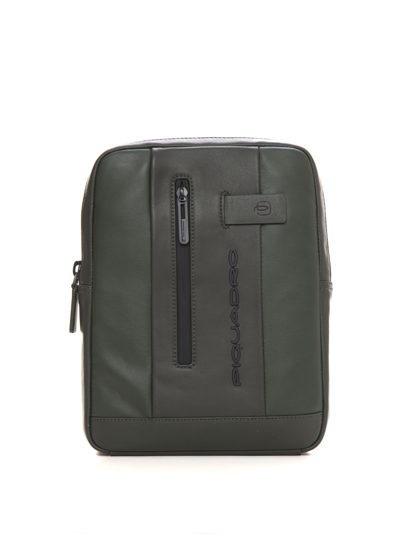 Piquadro Leather Shoulder Bag In Green