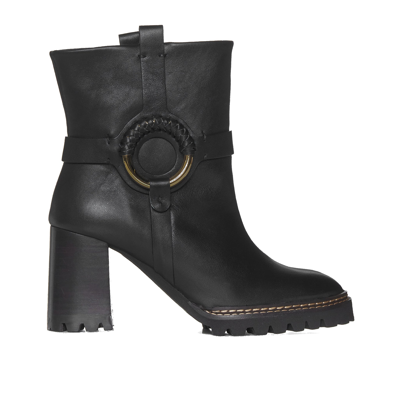 See By Chloé See By Chloe Hana Leather Boots In Black