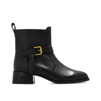 See By Chloé See By Chloe Lory Leather Ankle Boots In Black