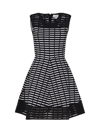 Genny Iconic Two-tone Flared Dress In Black