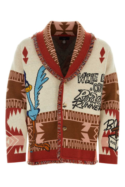 Alanui X Looney Tunes Icon Jacquard Cardigan In Red