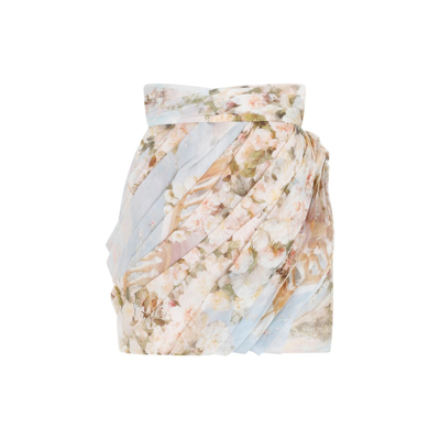 Zimmermann Luminosity Floral Printed Mini Skirt In Multi