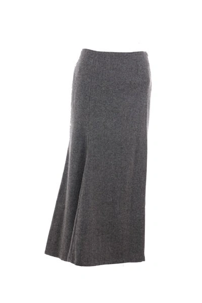 Yohji Yamamoto Gray Mermaid Midi Skirt In 1 Charcoal