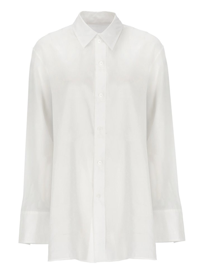Yohji Yamamoto Asymmetric-hem Button-up Shirt In White
