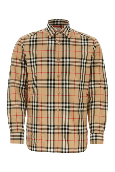 Burberry Long Sleeved Checked Buttoned Shirt In Multi