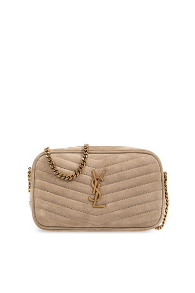 Saint Laurent Lou Mini Shoulder Bag In Dark Beige