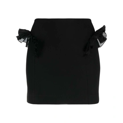 Nensi Dojaka Ruched Viscose Jersey Mini Skirt In Negro