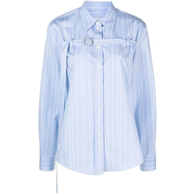 Off-white Striped Cut-out Shirt In Blue