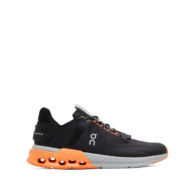 On Running Cloudnova Flux Sneakers In Black/orange