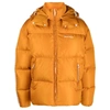 Palm Angels Hooded Track Down Jacket In Orange