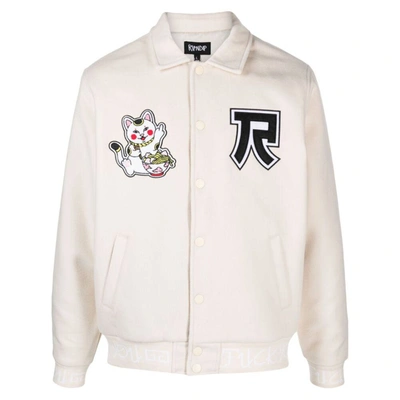 Ripndip Logo-print Zip-up Jacket In Neutrals