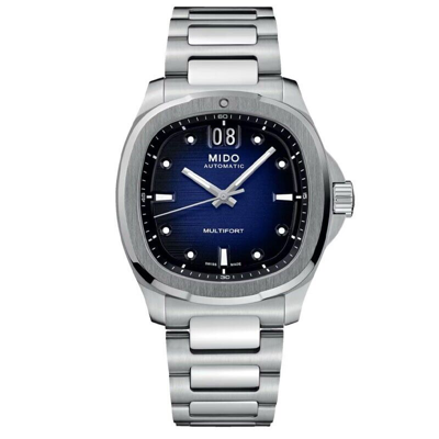 Pre-owned Mido Multifort Tv Big Date Blue Dial Stainless Auto 40mm M049.526.11.041.00
