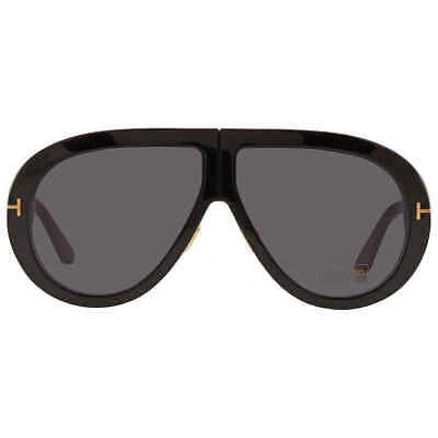 Pre-owned Tom Ford Troy Smoke Pilot Unisex Sunglasses Ft0836 01a 61 Ft0836 01a 61 In Gray