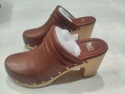 Pre-owned Paige Women's Robbie Whiskey Clog Size 7.5 In Brown