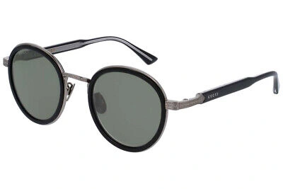 Pre-owned Gucci Authentic  Sunglasses Gg0067s 001 Black W/ Green Lens 48mm