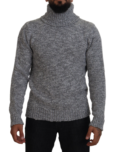 Pre-owned Dolce & Gabbana Sweater Gray Wool Knit Turtleneck Pullover It46/ Us36/ S 1300usd