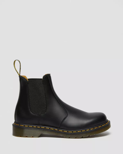 Pre-owned Dr. Martens' Dr. Martens 2975 Yellow Stitch Smooth Leather Chelsea Boots Men's Black