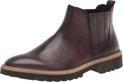 Pre-owned Ecco Women's Modern Tailored Ankle Boot In Chocolate