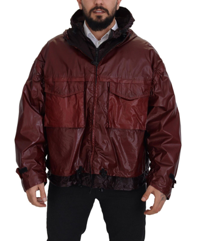 Pre-owned Dolce & Gabbana Jacket Bordeaux Cotton Hooded Full Zip Men It50/us40/l 3400usd In Red