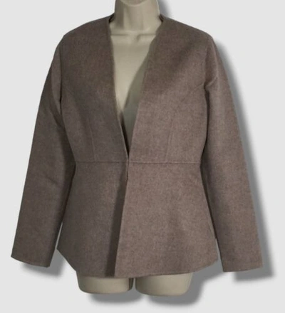 Pre-owned Neiman Marcus $1295  Women's Brown Cashmere Open-front Jacket Coat Size Xl