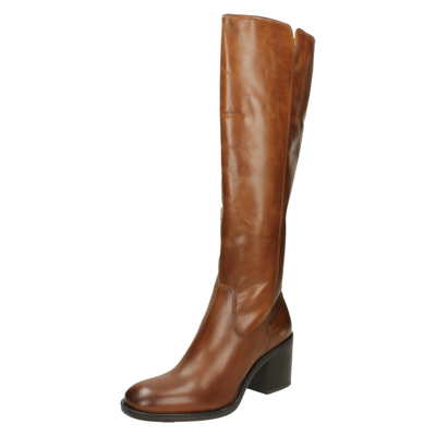 Pre-owned Clarks Ladies  Boots Valvastino Hi In Dark Tan (brown)