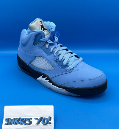 Pre-owned Jordan 5 Retro Unc University Blue (dv1310-401) Sizes 11 And 11.5 In University Blue/black/white