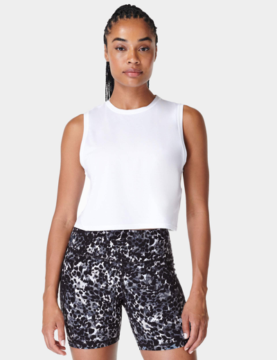 Sweaty Betty Breathe Easy Crop Muscle Vest In White