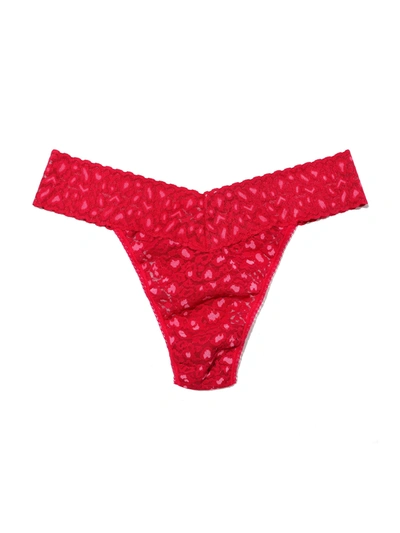 Hanky Panky Cross-dyed Leopard Original Rise Thong Berry Sangria In Leopard Berry