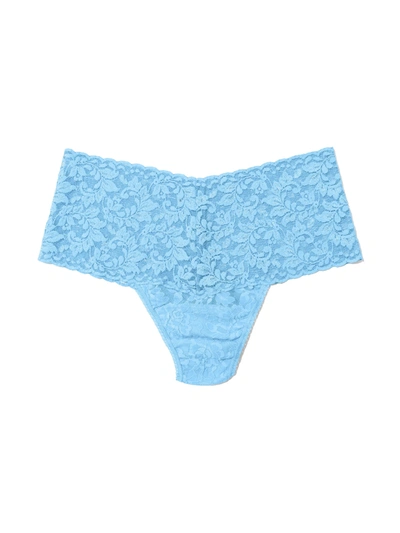 Hanky Panky Signature Lace Retro Thong In Blue