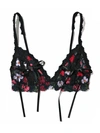 HANKY PANKY PRINTED LACE TIE FRONT BRALETTE