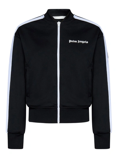 Palm Angels Logo-print Track Bomber Jacket In Black