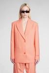 Off-white Blazer In Orange Wool