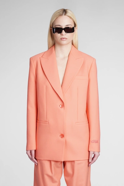 Off-white Blazer In Orange Wool