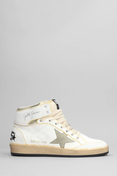 Golden Goose Sky Star Leather Sneakers In White