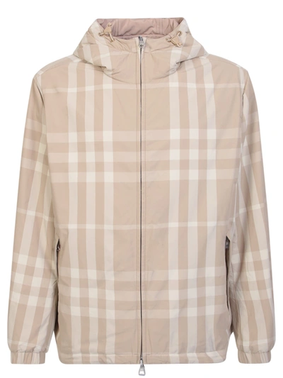 Burberry Tartan Pattern Reversible Jacket In Beige