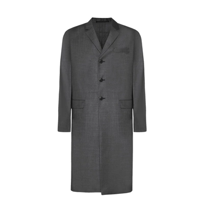 Prada Wool Coat In Gray