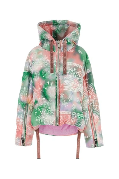 KHRISJOY KHRISJOY WOMAN PRINTED POLYESTER BANDANA DOWN JACKET