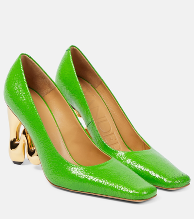 Jw Anderson Bubble Leather Pumps In Green