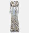 GIAMBATTISTA VALLI FLORAL SEQUINED EMBROIDERED GOWN