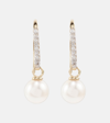 Mateo 14kt Gold Drop Earrings With Diamonds And Pearls In Gold