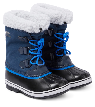Sorel Kids' Youth Caribou Snow Boots In Blue