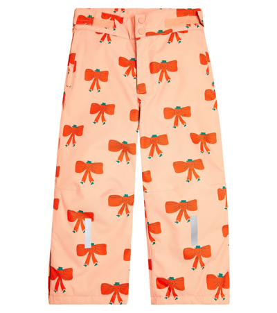 Tinycottons Kids' Tiny Bow Padded Snow Pants In Orange