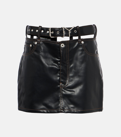 Y/project Black Y Belt Faux-leather Miniskirt