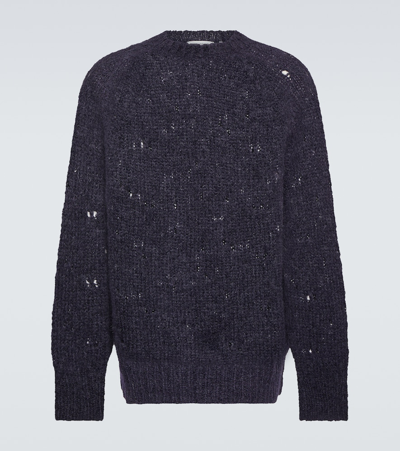 Our Legacy Needle Drop Raglan Wool-blend Jumper In Blue