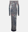 Jean Paul Gaultier Navy Mariniere Maxi Dress In Multicoloured