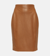 SAINT LAURENT HIGH-RISE LEATHER PENCIL SKIRT