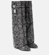 GIVENCHY SHARK LOCK SNAKE-EFFECT KNEE-HIGH BOOTS