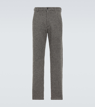 Comme Des Garçons Shirt Straight Wool-blend Pants In Grey