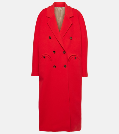 Blazé Milano Alhambra Moroseta Virgin Wool Coat In Ruby